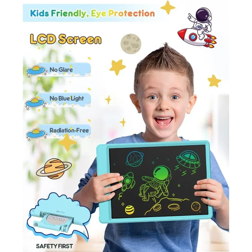 LCD Writing Tablet Colorful Toddler Drawing Board Doodle Pad Toys 10